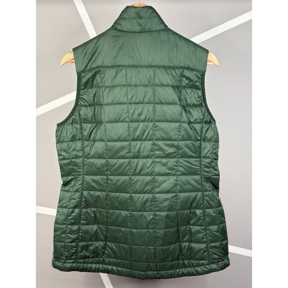 LL Bean Primaloft Packaway Puffer Vest Women’s Medium Reg Green Full Zip - Picture 2 of 14
